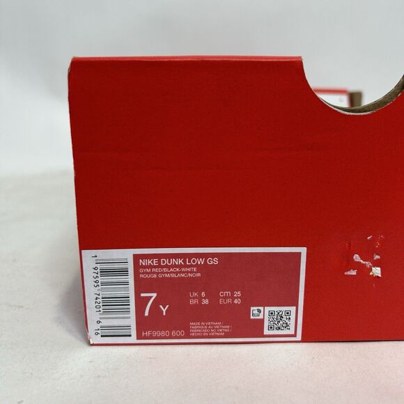 Nike Dunk Low GS “Chicago Black Toe/White Gym Red" 2024 - Picture 5 of 6